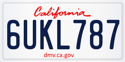CA license plate 6UKL787