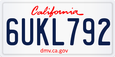 CA license plate 6UKL792