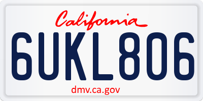 CA license plate 6UKL806