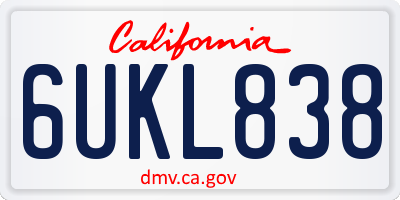 CA license plate 6UKL838
