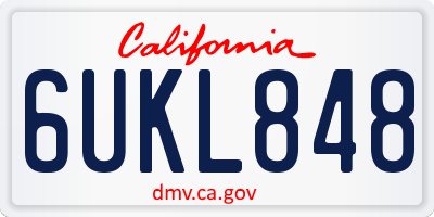 CA license plate 6UKL848