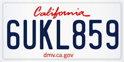 CA license plate 6UKL859