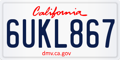 CA license plate 6UKL867