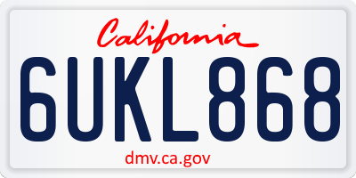 CA license plate 6UKL868