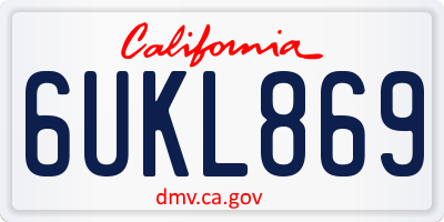 CA license plate 6UKL869
