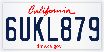 CA license plate 6UKL879