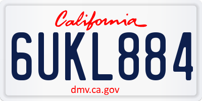 CA license plate 6UKL884