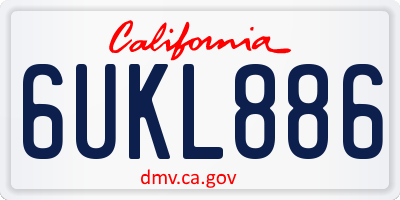 CA license plate 6UKL886