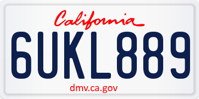 CA license plate 6UKL889