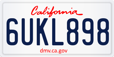 CA license plate 6UKL898