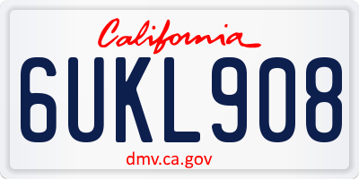 CA license plate 6UKL908