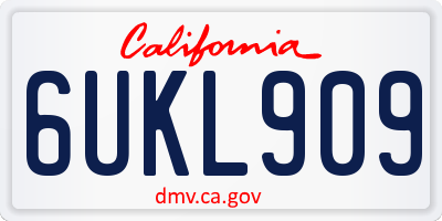CA license plate 6UKL909