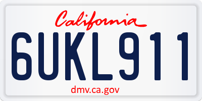 CA license plate 6UKL911
