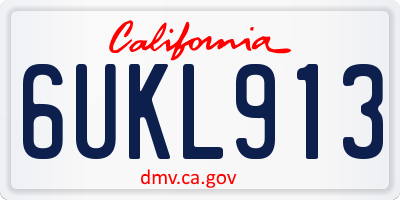 CA license plate 6UKL913