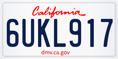 CA license plate 6UKL917