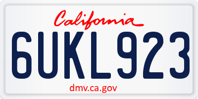 CA license plate 6UKL923