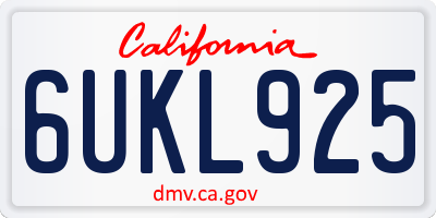 CA license plate 6UKL925