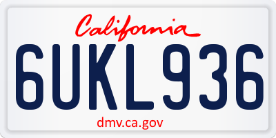 CA license plate 6UKL936