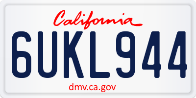 CA license plate 6UKL944
