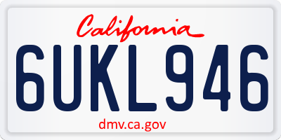 CA license plate 6UKL946