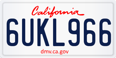 CA license plate 6UKL966