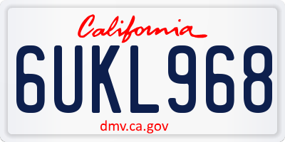 CA license plate 6UKL968