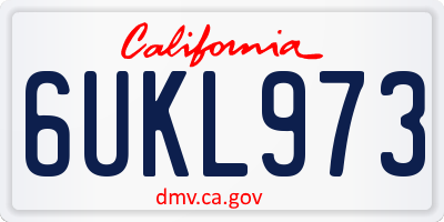 CA license plate 6UKL973