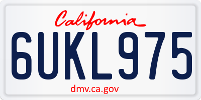 CA license plate 6UKL975