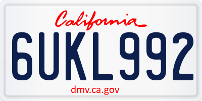 CA license plate 6UKL992