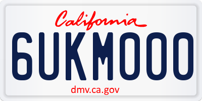 CA license plate 6UKM000