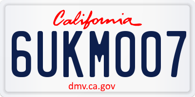CA license plate 6UKM007