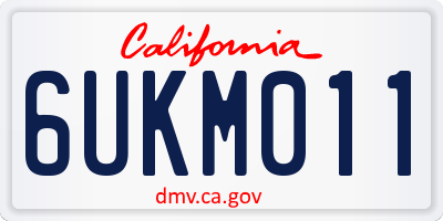 CA license plate 6UKM011