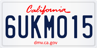 CA license plate 6UKM015