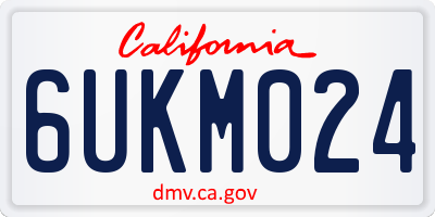 CA license plate 6UKM024