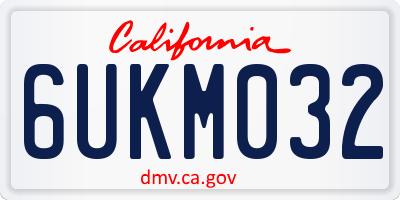 CA license plate 6UKM032