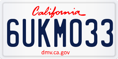 CA license plate 6UKM033