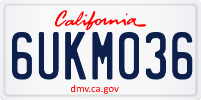 CA license plate 6UKM036
