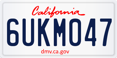 CA license plate 6UKM047