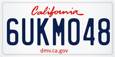 CA license plate 6UKM048