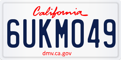 CA license plate 6UKM049
