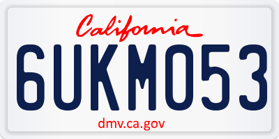 CA license plate 6UKM053
