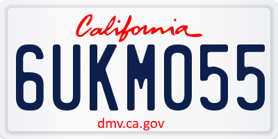 CA license plate 6UKM055