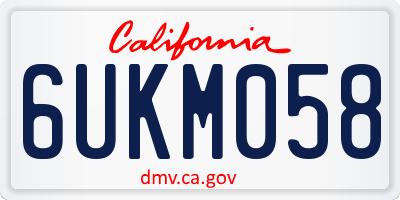 CA license plate 6UKM058