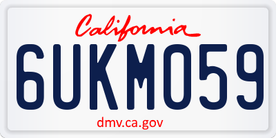 CA license plate 6UKM059