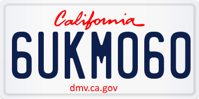 CA license plate 6UKM060