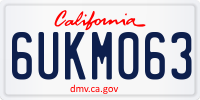 CA license plate 6UKM063