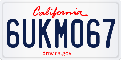 CA license plate 6UKM067