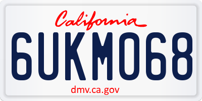 CA license plate 6UKM068