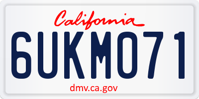 CA license plate 6UKM071