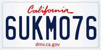CA license plate 6UKM076